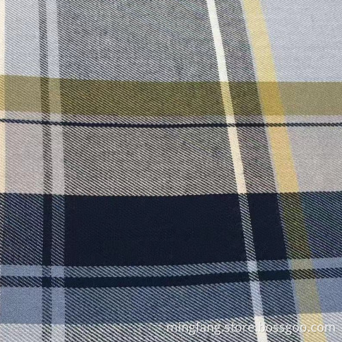 100%Viskosegarn gefärbt feiner Twill -Check -Stoff